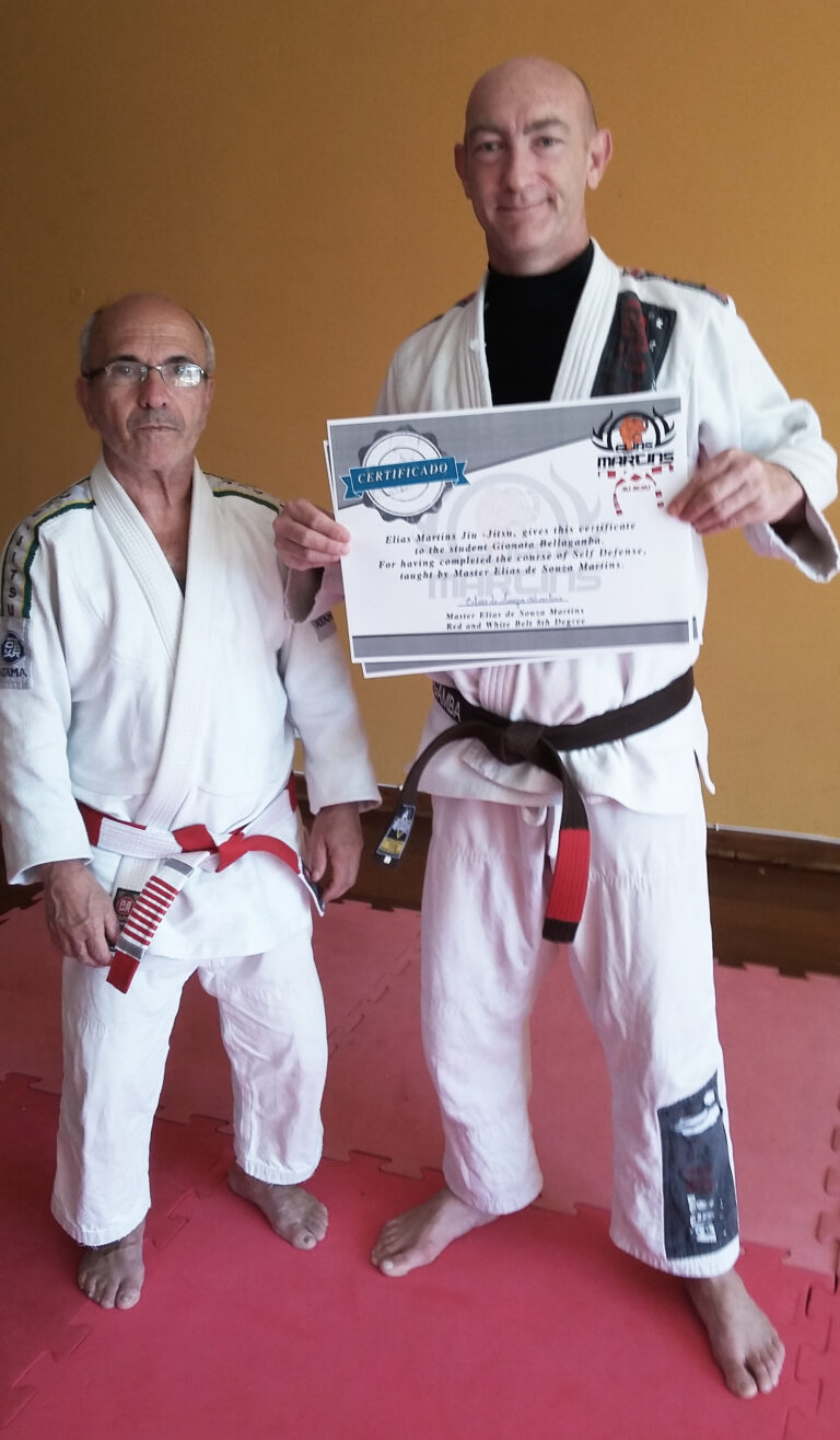 diploma di difesa personale Elias Martis jiu jitsu Brasiliano BJJ